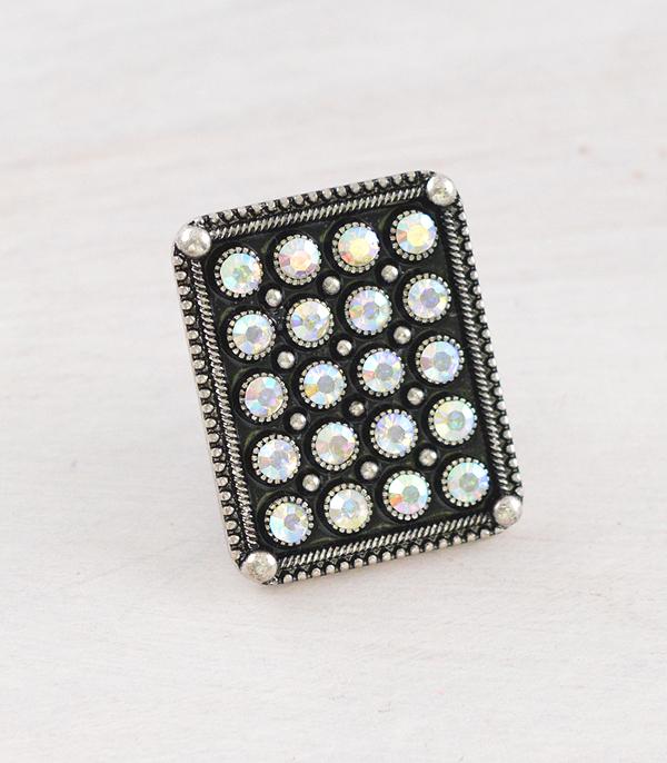 New Arrival :: Wholesale Western AB Stone Concho Ring