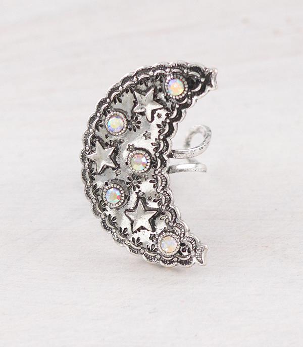 New Arrival :: Wholesale Western Crescent Moon Cuff Ring