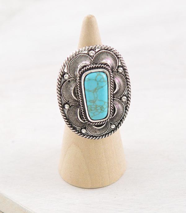 RINGS :: Wholesale Western Turquoise Concho Ring