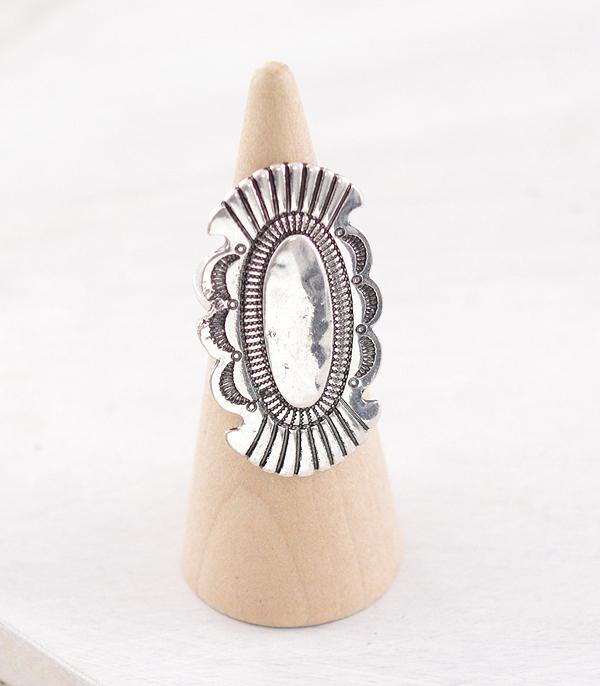 New Arrival :: Wholesale Western Silver Concho Ring