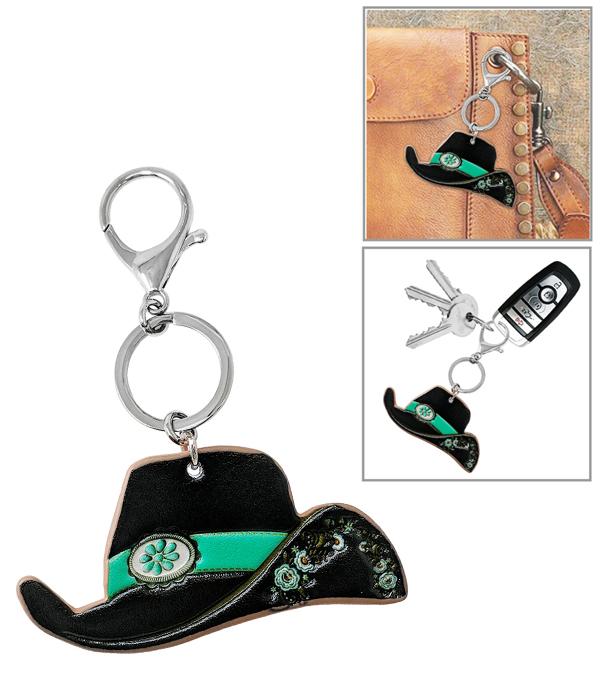 <font color=BLUE>WATCH BAND/ GIFT ITEMS</font> :: KEYCHAINS :: Wholesale Western Cowgirl Hat Keychain