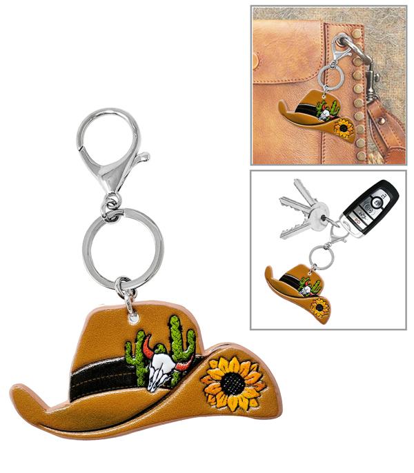 <font color=BLUE>WATCH BAND/ GIFT ITEMS</font> :: KEYCHAINS :: Wholesale Western Cowgirl Hat Keychain