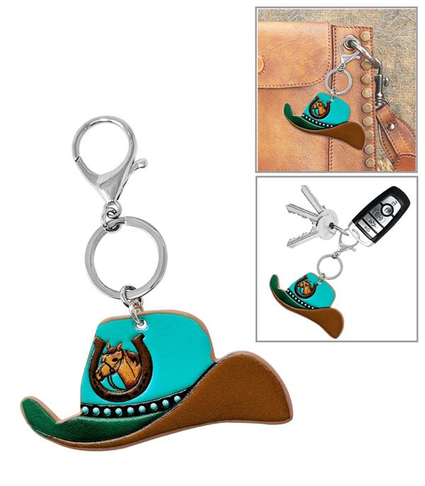 <font color=BLUE>WATCH BAND/ GIFT ITEMS</font> :: KEYCHAINS :: Wholesale Western Cowgirl Hat Keychain