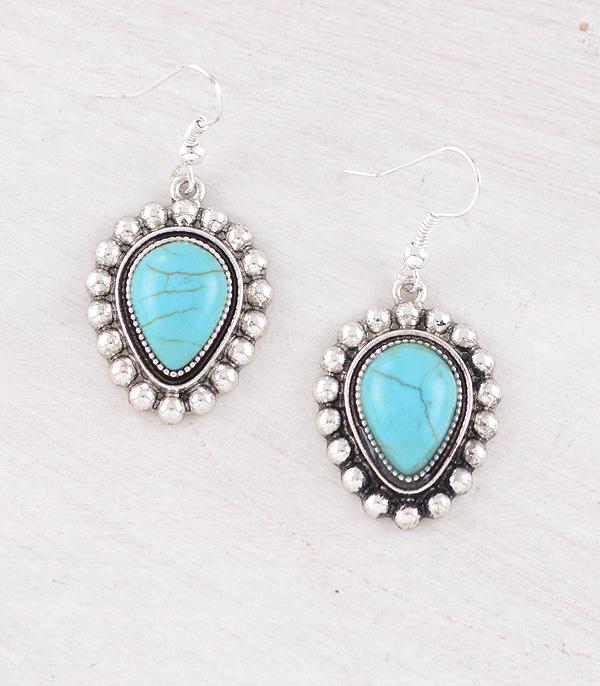 EARRINGS :: WESTERN HOOK EARRINGS :: Wholesale Western Turquoise Concho Earrings