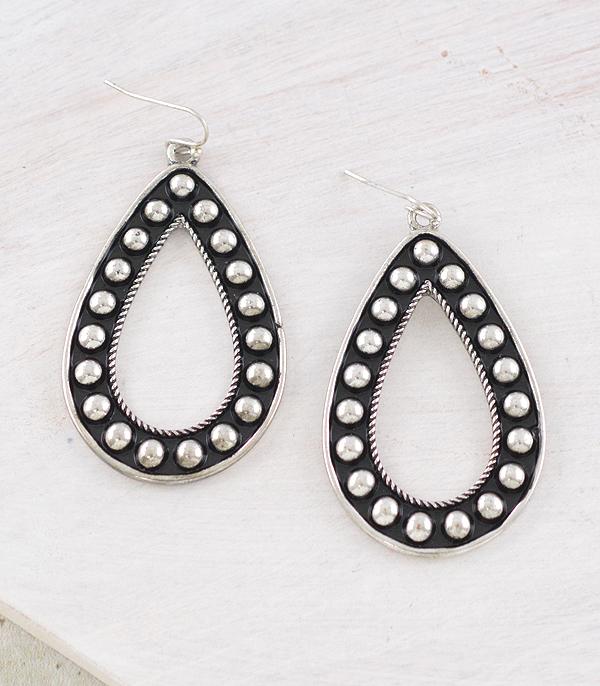 EARRINGS :: WESTERN HOOK EARRINGS :: Wholesale Western Bubble Concho Teardrop Earrings