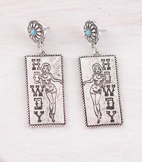 WHAT'S NEW :: Wholesale Western Howdy Cowgirl Earrings