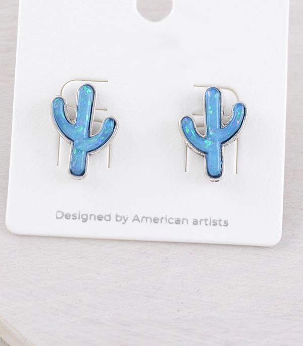 EARRINGS :: WESTERN POST EARRINGS :: Wholesale Western Cactus Post Earrings