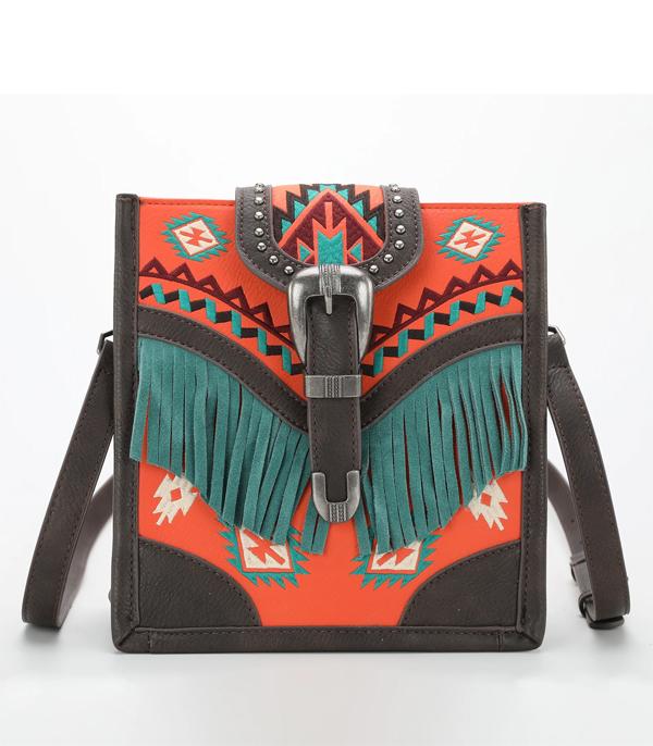 MONTANAWEST BAGS :: CROSSBODY BAGS :: Wholesale Montana West Aztec Buckle Crossbody Bag