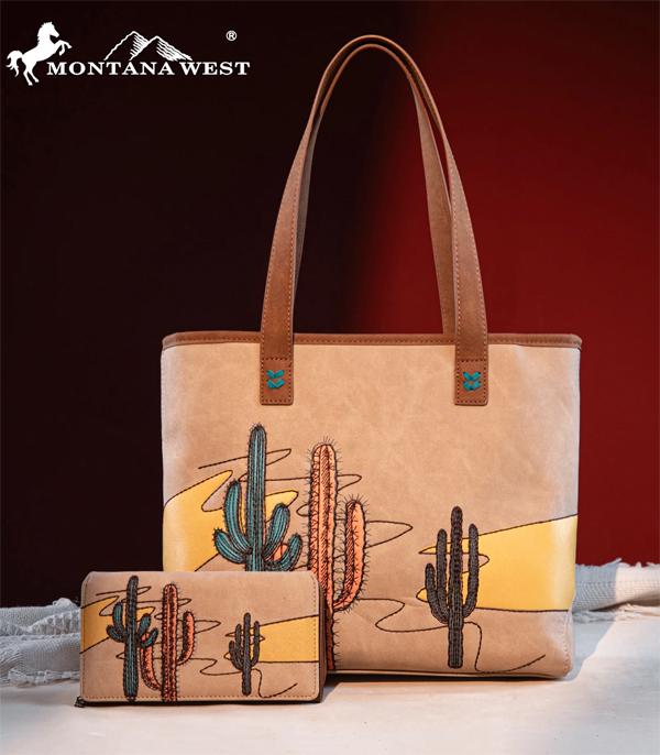 New Arrival :: Wholesale Montana West Cactus Tote Wallet Set