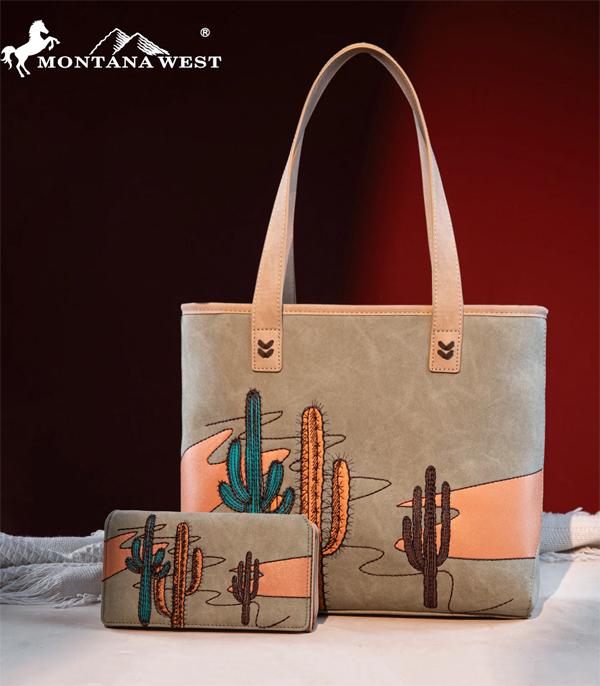 New Arrival :: Wholesale Montana West Cactus Tote Wallet Set