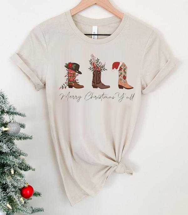 <font color=GREEN>HOLIDAYS</font> :: GRAPHIC TEES :: Wholesale Western Christmas Boots Tshirt