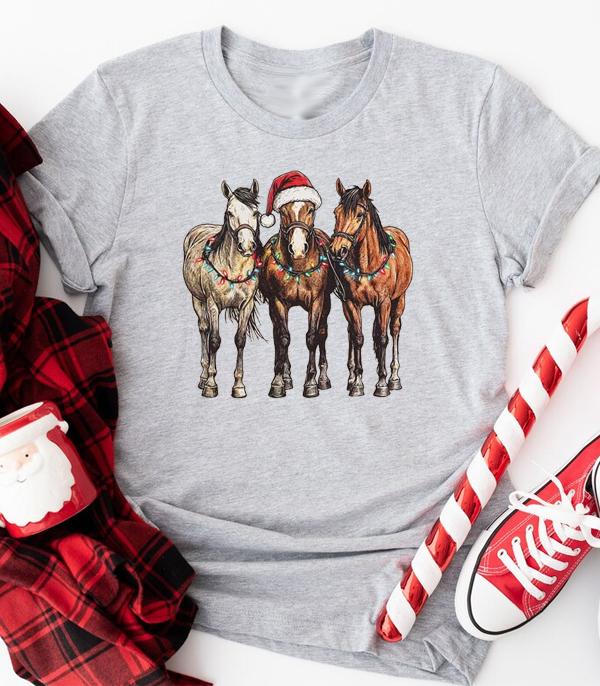 <font color=GREEN>HOLIDAYS</font> :: GRAPHIC TEES :: Wholesale Christmas Horse Tshirt