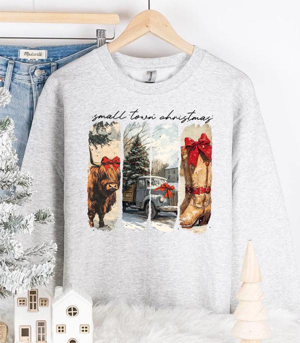 <font color=GREEN>HOLIDAYS</font> :: GRAPHIC TEES :: Wholesale Small Town Christmas Sweatshirt