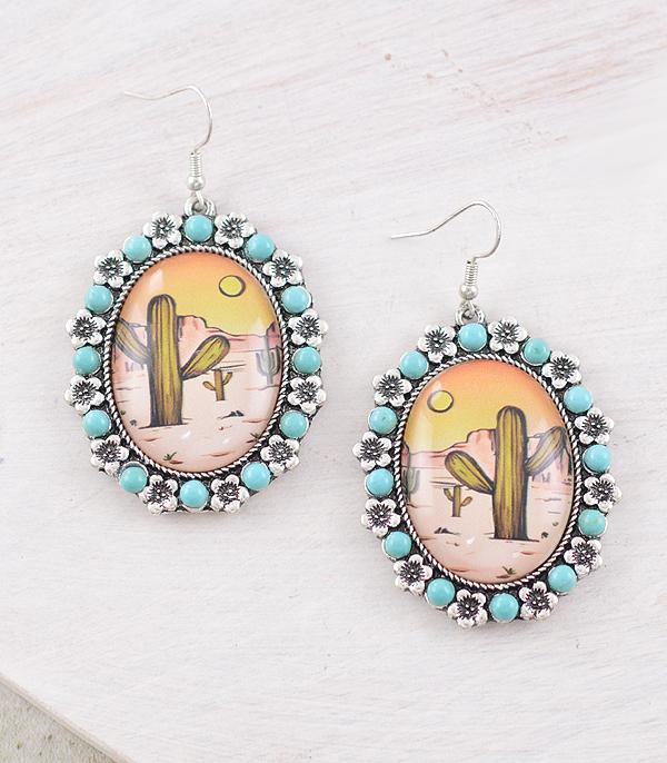 New Arrival :: Wholesale Cactus Turquoise Earrings