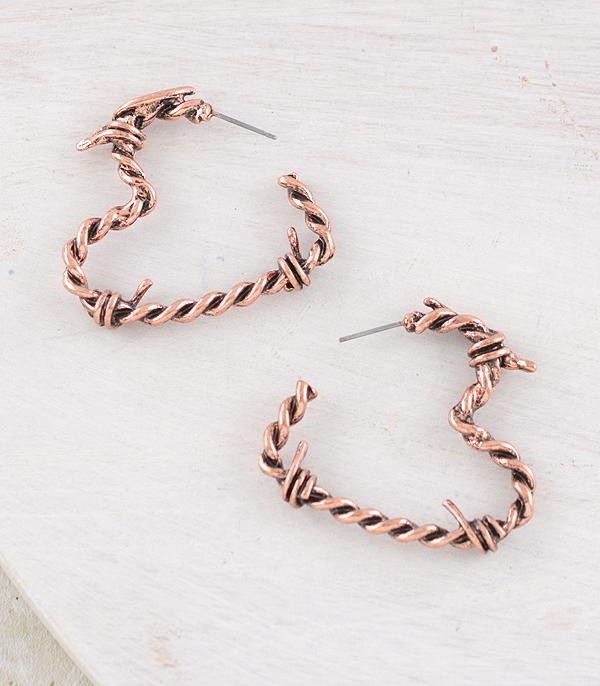 New Arrival :: Wholesale Western Barbwire Heart Earrings