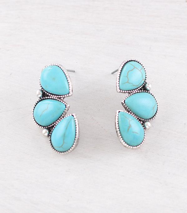 New Arrival :: Wholesale Western Turquoise Semi Stone Earrings