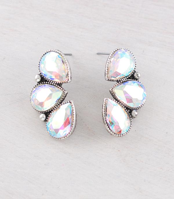 New Arrival :: Wholesale Western AB Stone Earrings