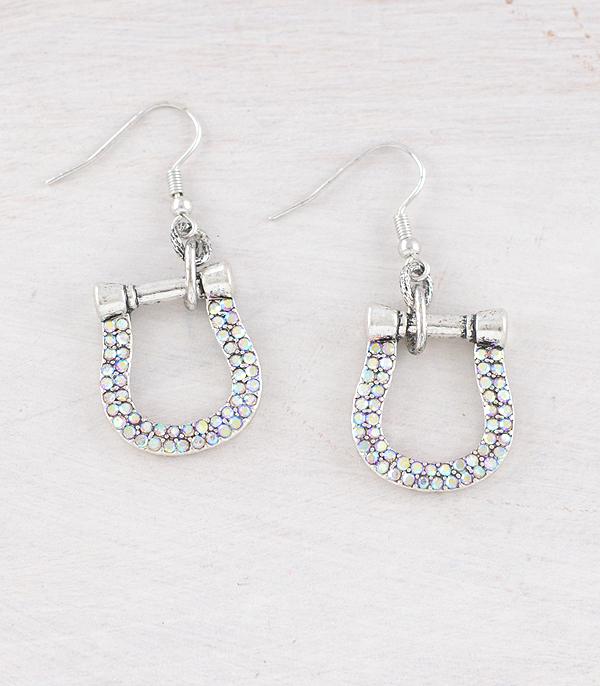 New Arrival :: Wholesale Western Rhinestone Horseshoe Earrings