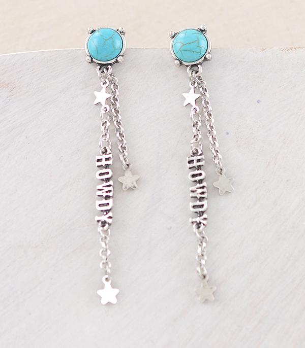 New Arrival :: Wholesale Western Howdy Turquoise Earrings