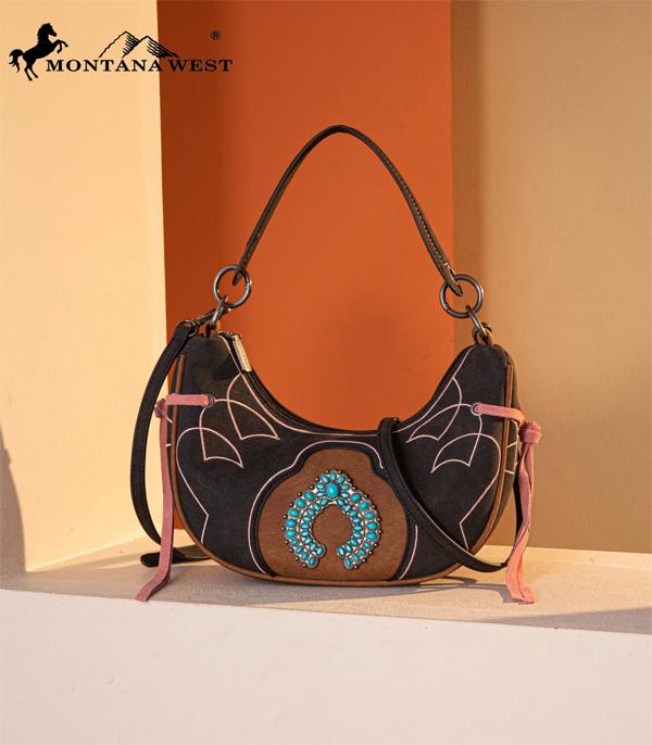 MONTANAWEST BAGS :: WESTERN PURSES :: Wholesale Montana West Concho Crescent Crossbody 