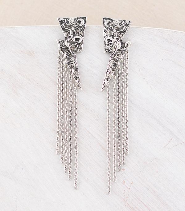 EARRINGS :: WESTERN POST EARRINGS :: Wholesale Western Lightning Bolt Tooling Earrings