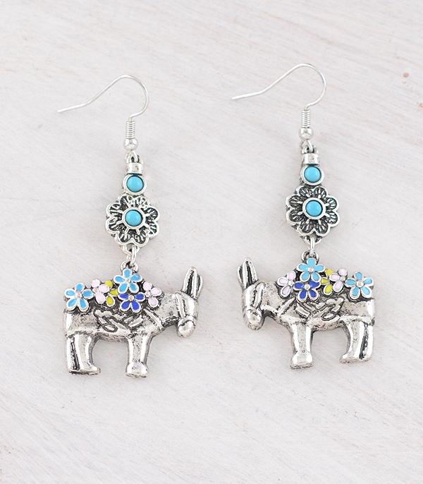 New Arrival :: Wholesale Western Flower Donkey Earrings