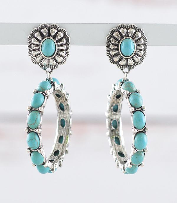 WHAT'S NEW :: Wholesale Western Turquoise Concho Hoop Earrings