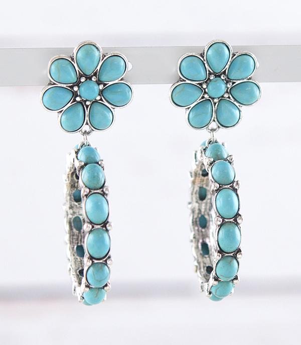 WHAT'S NEW :: Wholesale Western Turquoise Concho Hoop Earrings