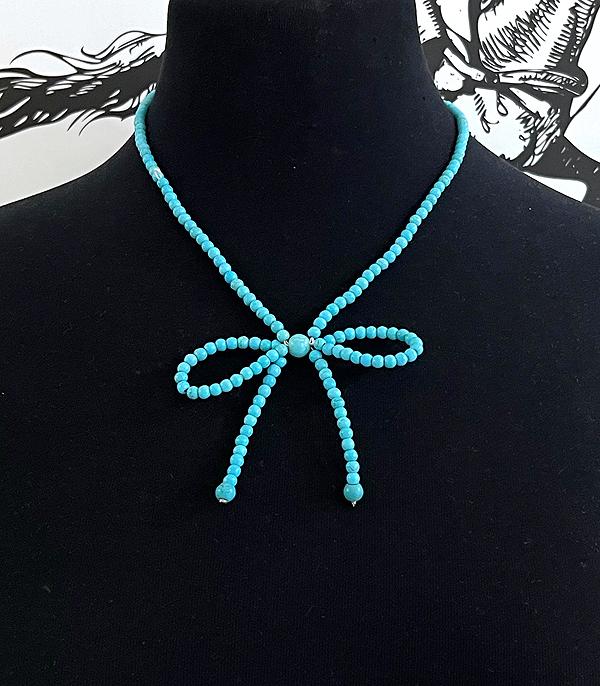 NECKLACES :: WESTERN TREND :: Wholesale Western Turquoise Bow Necklace