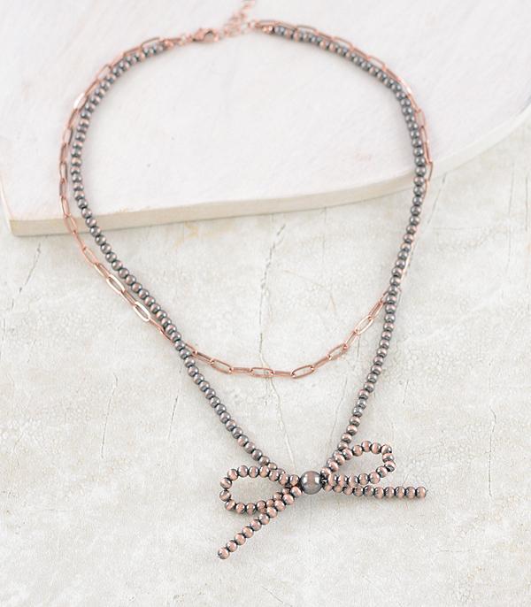 NECKLACES :: WESTERN TREND :: Wholesale Western Navajo Pearl Bow Necklace