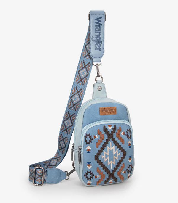 HANDBAGS :: BACKPACK l SLING BAG :: Wholesale Wrangler Aztec Embroidered Sling Bag