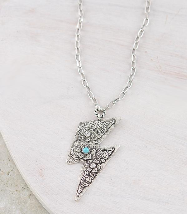 NECKLACES :: CHAIN WITH PENDANT :: Wholesale Western Lightning Bolt Pendant Necklace