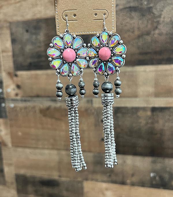 New Arrival :: Wholesale Western Concho Tassel Earrings