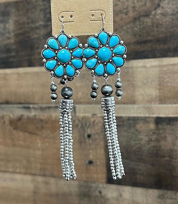 New Arrival :: Wholesale Western Concho Tassel Earrings