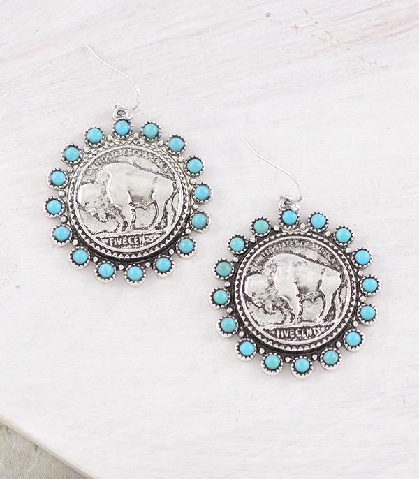 EARRINGS :: WESTERN HOOK EARRINGS :: Wholesale Western Coin Earrings