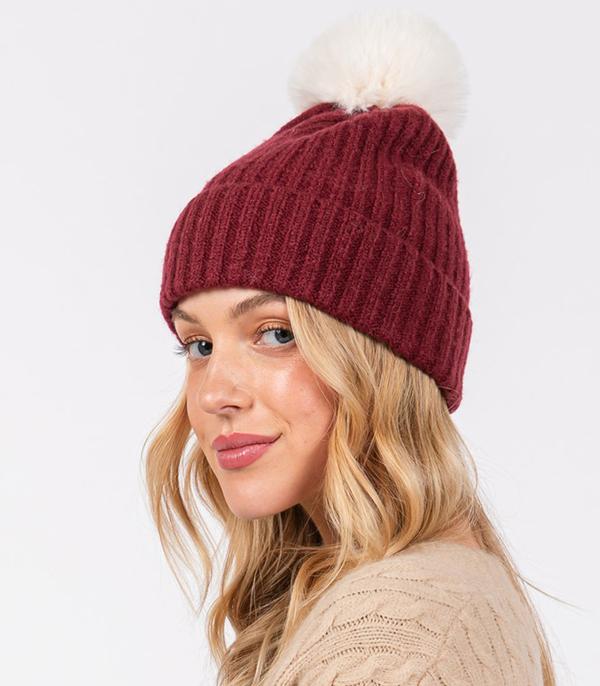 New Arrival :: Wholesale Solid Color Pom Pom Knit Beanie