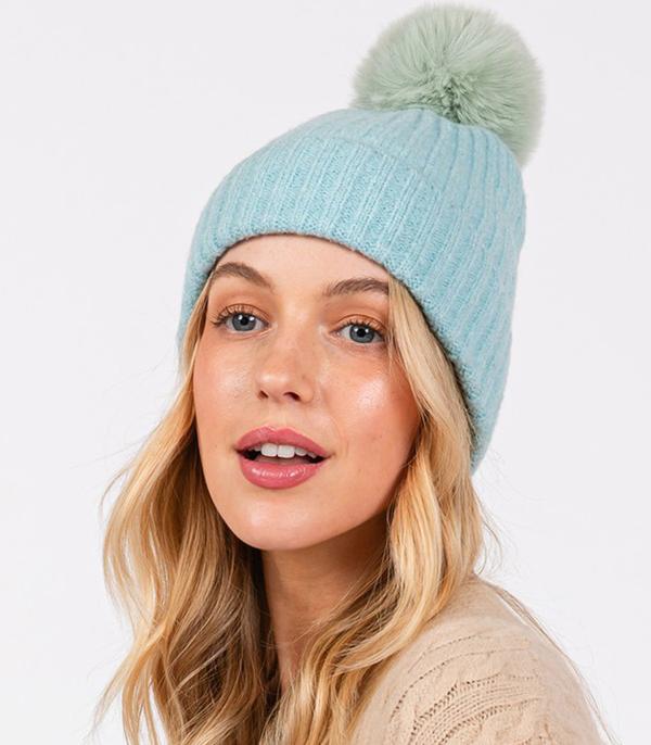 WHAT'S NEW :: Wholesale Solid Color Pom Pom Knit Beanie