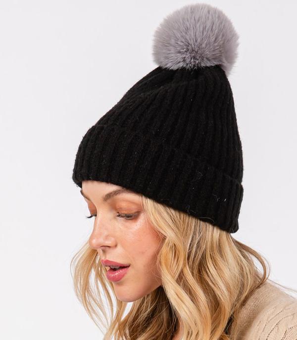 New Arrival :: Wholesale Solid Color Pom Pom Knit Beanie