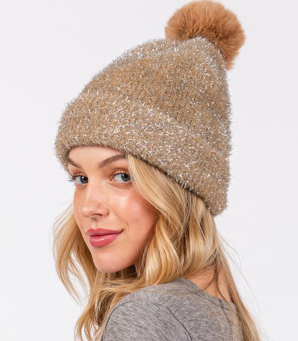 WHAT'S NEW :: Wholesale Lurex Mixed Pom Pom Beanie