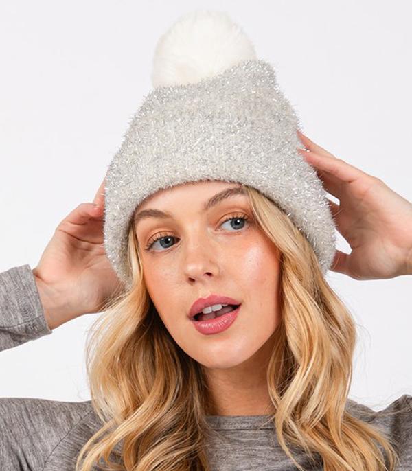 WHAT'S NEW :: Wholesale Lurex Mixed Pom Pom Beanie