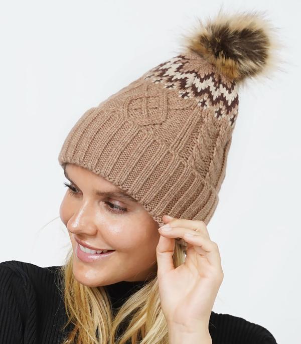 New Arrival :: Wholesale Aztec Pom Pom Beanie