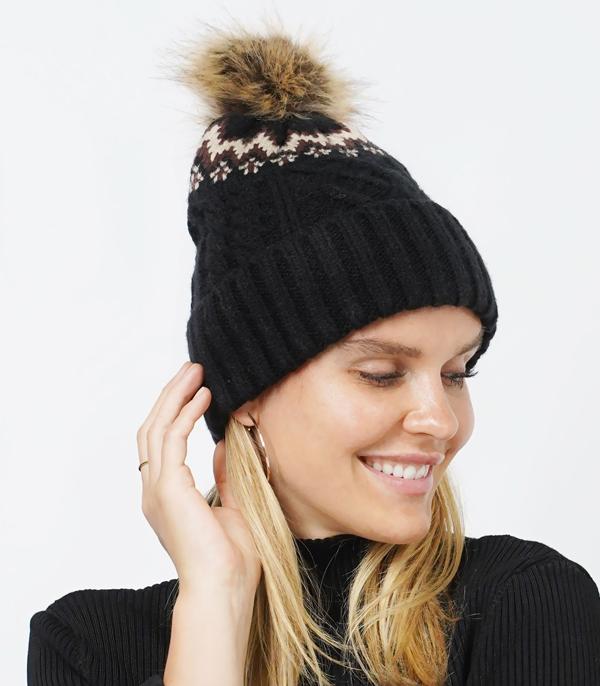 New Arrival :: Wholesale Aztec Pom Pom Beanie