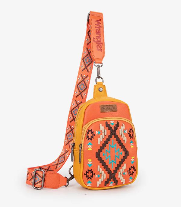 New Arrival :: Wholesale Wrangler Aztec Embroidered Sling Bag