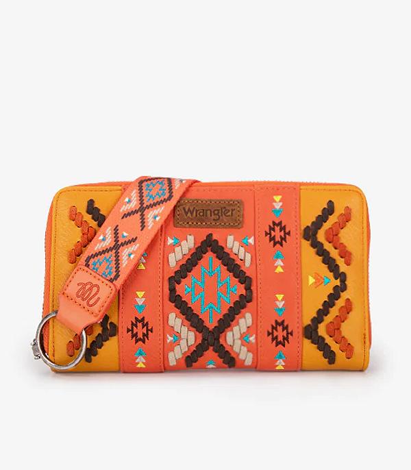 New Arrival :: Wholesale Wrangler Aztec Embroidered Wallet