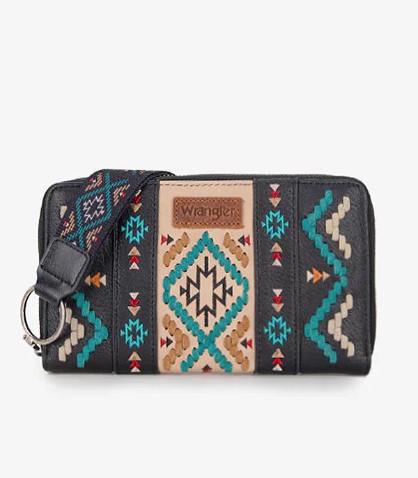 New Arrival :: Wholesale Wrangler Aztec Embroidered Wallet