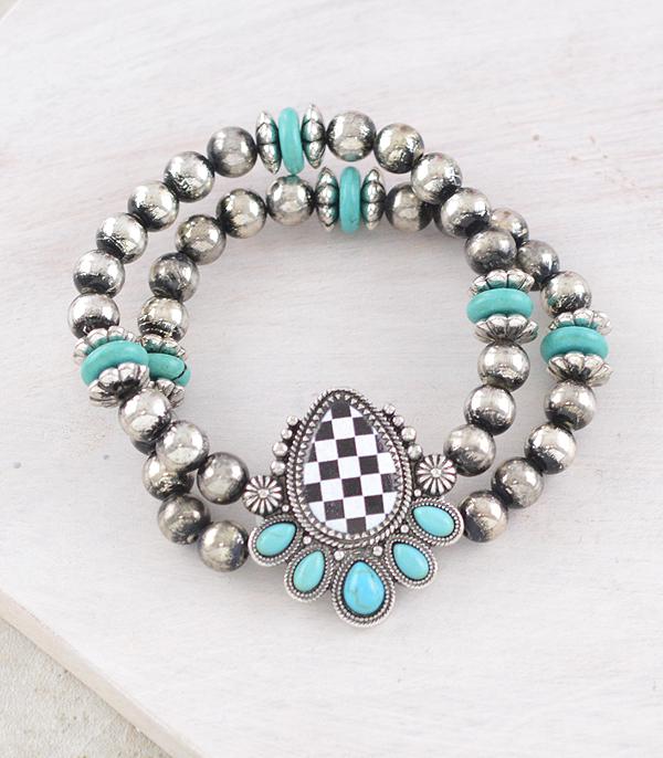 WHAT'S NEW :: Wholesale Western Checkered Concho Bracelet Set