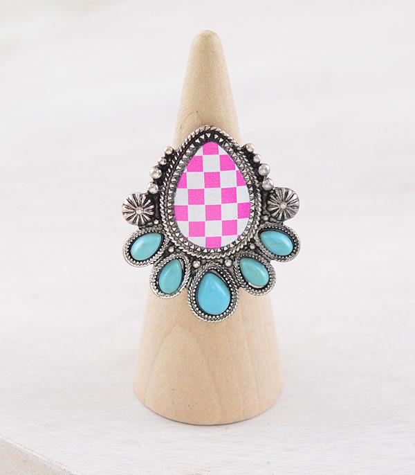 WHAT'S NEW :: Wholesale Western Checkered Teardrop Ring