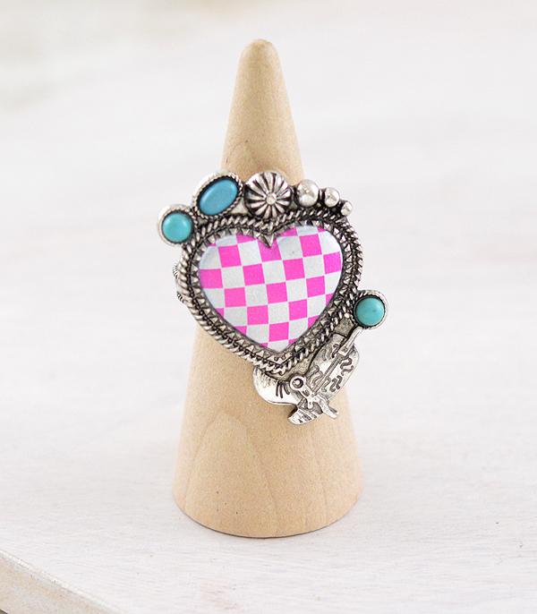 WHAT'S NEW :: Wholesale Western Checkered Heart Ring