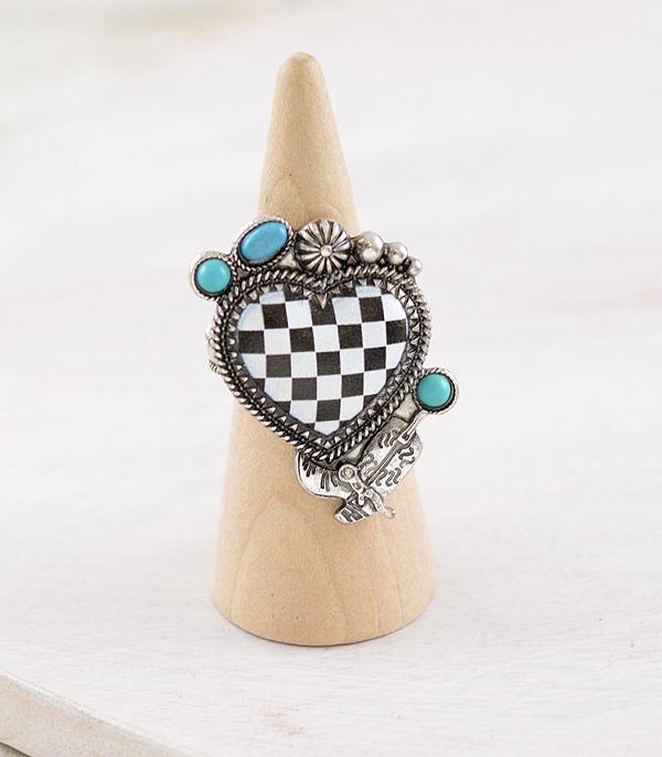 WHAT'S NEW :: Wholesale Western Checkered Heart Ring