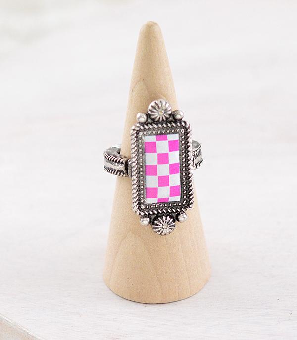 RINGS :: Wholesale Western Checkered Ring